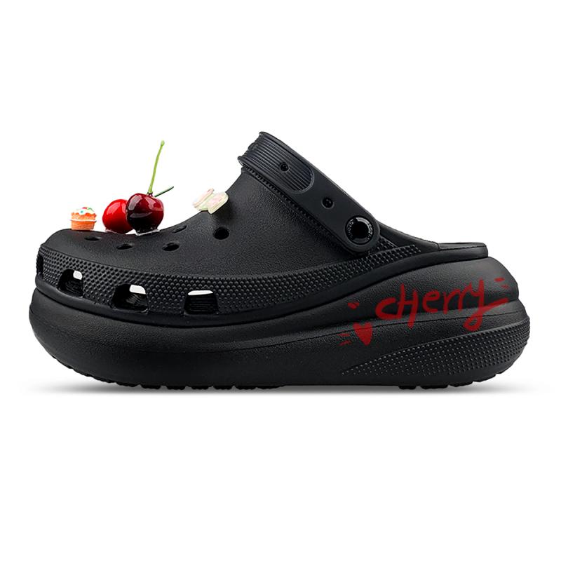 

Crocs Сабо Crush EVA Classic Crush ZY Zhiyu Вишня Модные и Универсальные Дырочные Туфли Унисекс Черные и Красные 45-46 чёрный