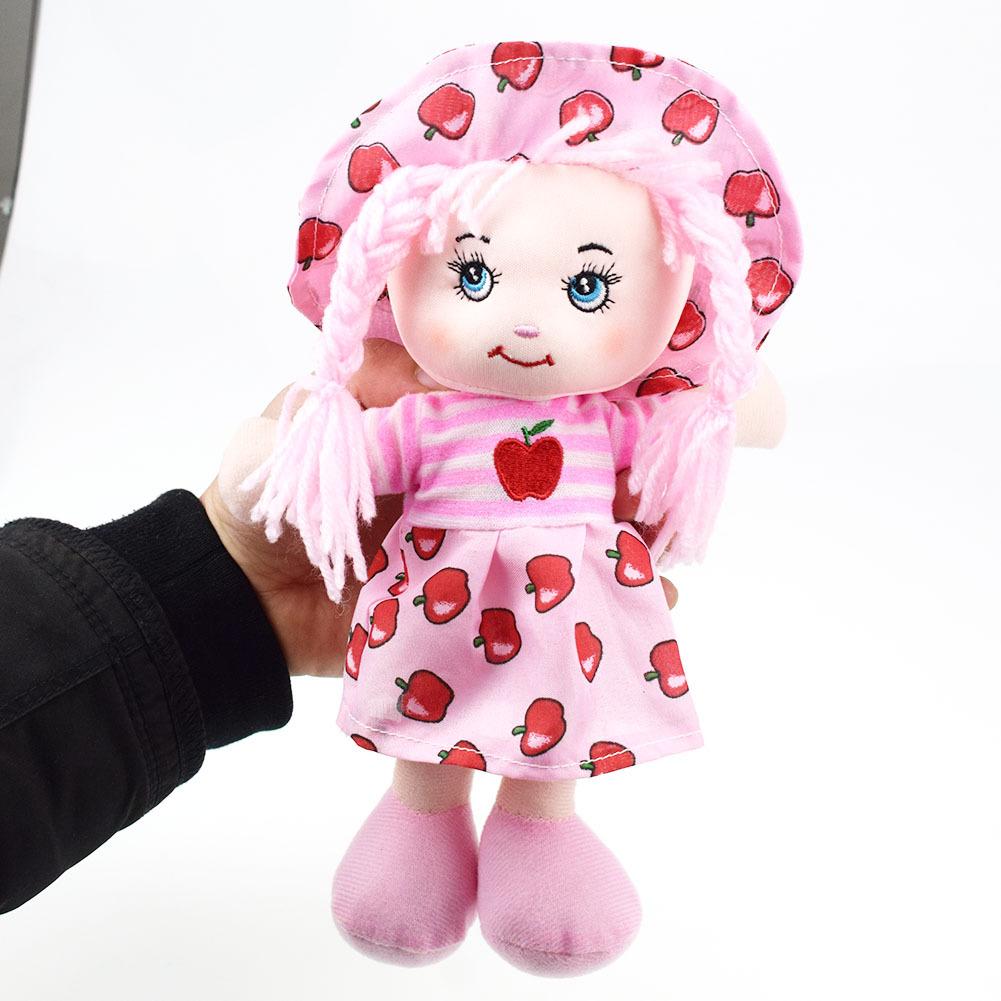 Süße 25cm Stoffpuppen mit Hut Cartoon Weich Kawaii Fruchtrock Hut Mädchen Stofftiere Plüsch Schlafpuppe Geburtstags Weihnachtsgeschenke