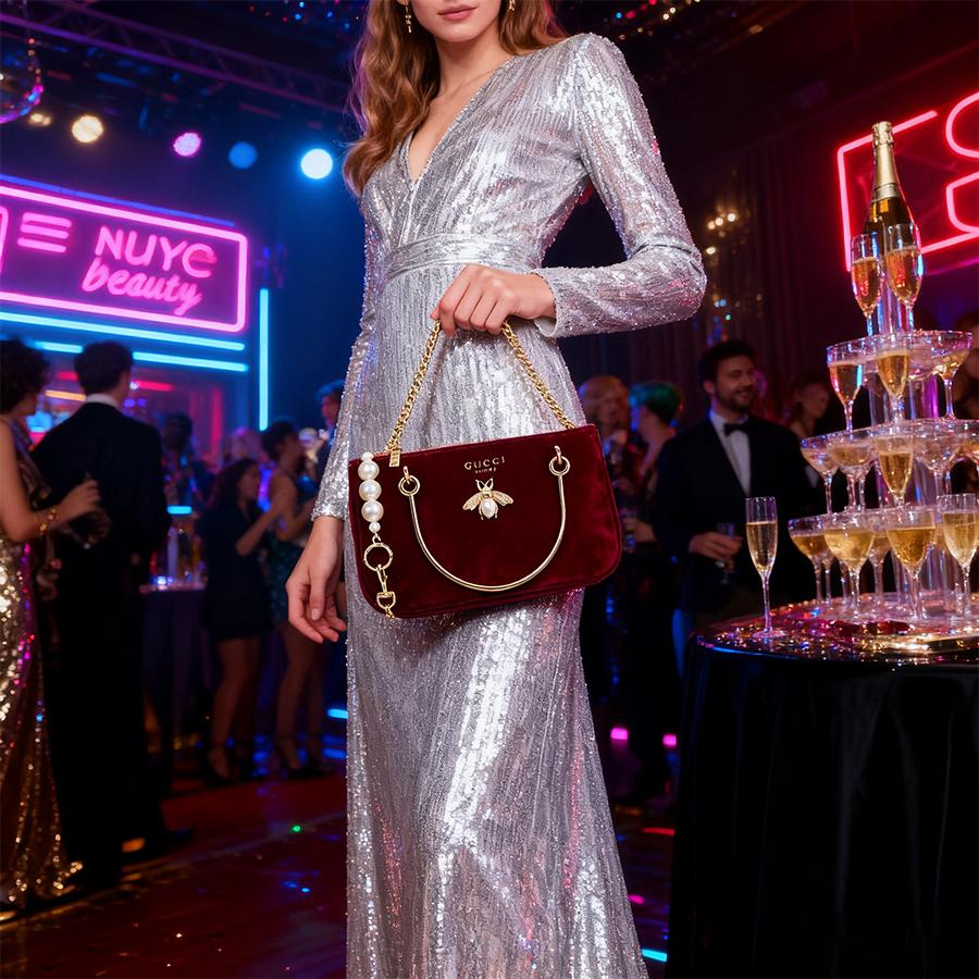 Gucci Sac Bandoulière pour Femme - Fabriqué en Tissu Pur Coton. Convient pour les trajets quotidiens et les fêtes. Écologique