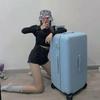 Extra Large Capacity Travel Suitcase with Trendy Trolley Design, Scratch-Resistant, Combination Lock, and Durable for Students and Men