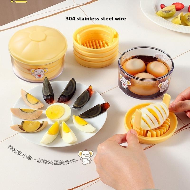 

Heavy Duty Stainless Steel Egg Slicer, 4 Slice Modes Hard Boiled Egg Cutter, Fruit Cutter, Kitchen Gadgets Kitchens Accessories 1PCS