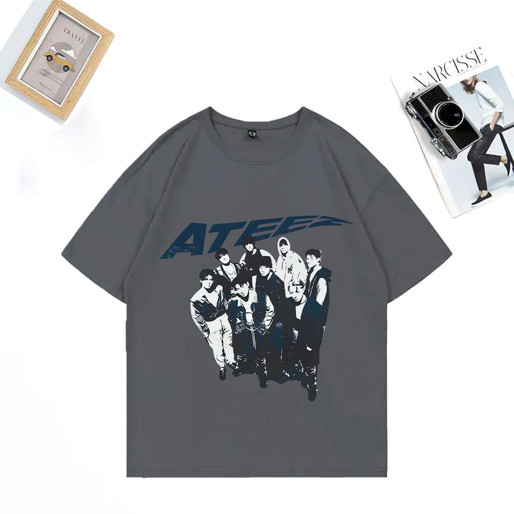Retro Ateez 2025 World Tour In Fantasy Vintage T Shirt Unisex WOMEN Fashion Oversized 100 Cotton Tshirts Short Sleeve Unisex Tees