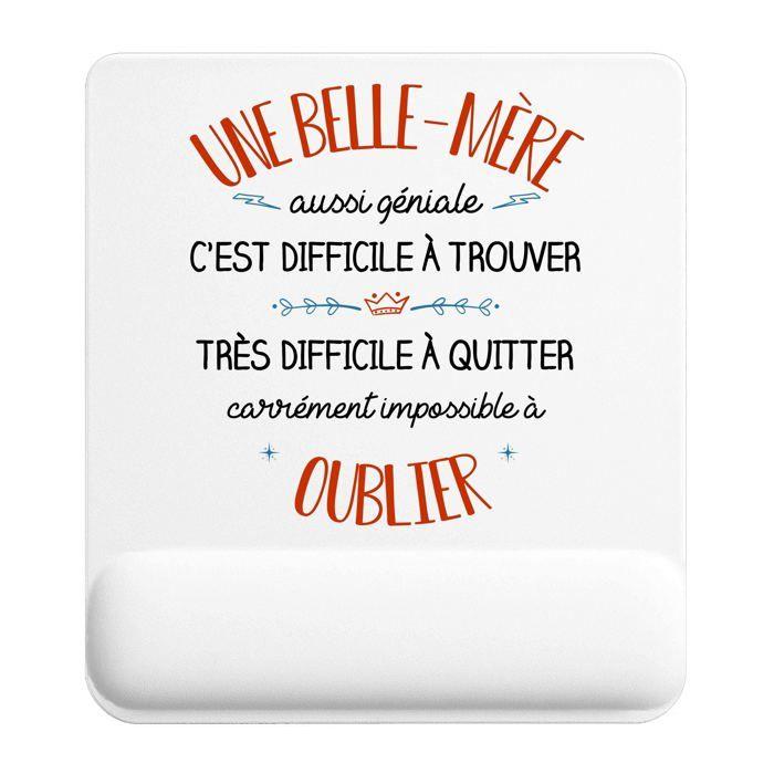 Tapis de souris - PLANETEE - Une Belle‑Mère aussi géniale - 22x18 cm - 3 mm - Surface anti‑dérapante
