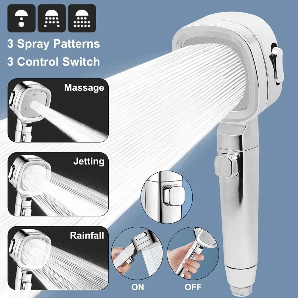 Shower Head Booster Shower Head Water Saving Shower Head 1 5m Encrypted Pipe 3 Spray Modes High Pressure RV Camper Shower Head