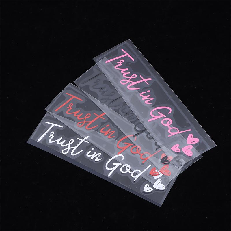 Trust In God Christian Car Sticker Faith Bible Verse Heart Rear View Mirror Bumper Vehicle Auto Decor