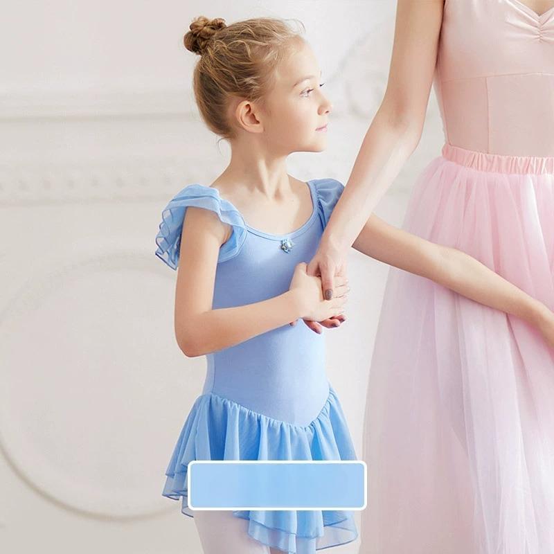 Short Sleeves Ballerina Dress Kids Dance Ballet Tutu Leotard Girls Bodysuit Good Gift for Kids