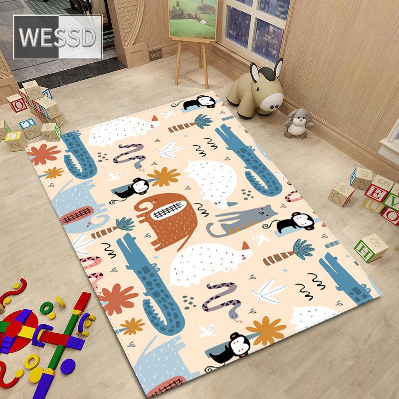 

Ковер в скандинавском стиле, ковер с мультяшными животными для спальни, кавайный ковер для комнаты, нескользящий 40x60cm 1pcs