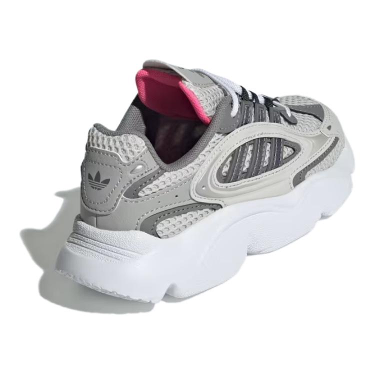 Adidas Originals Ozmillen Comfortable Versatile Non-Slip Wear-Resistant Low-Top Casual Shoes Kids Sneakers Gray White IH2238
