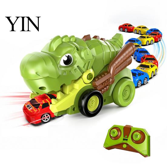 Competitive Dinosaur Car Toy RC Magnetic Toy, Remote Control Swallowing Dino Kids Electric 2 Players Snake Game Vehicle for Mini