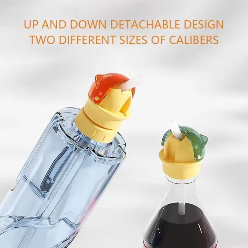 With Straw Lid Beverage Water Bottle Cap Spill-Proof With Storage Box Water Bottle Lid Dustproof Anti Choking Drinking Tube