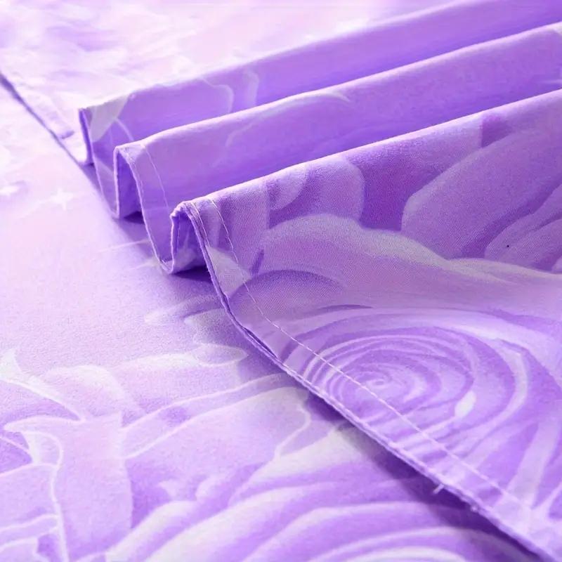 3PC Printed Bed Skirt Set 1Bed Skirt+2Pillowcases Floral Lace Bed Skirt Breathable Soft Bed Cover Bedding Set 360 ° Anti Slip Mattress Protector Cover
