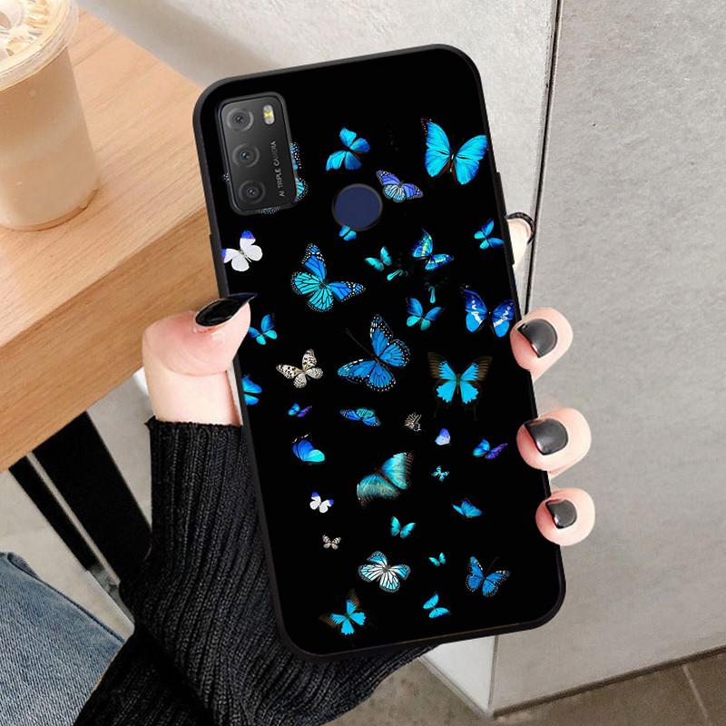 For TCL 20Y 20E Case Black Silicone Bumper Wolf Lions Soft TPU Covers for TCL 20E 6125F Funda Coque TCL20Y 20 Y 6156D Shells