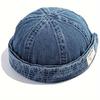1pc Men's Wrinkle Free Light Denim Hat, Retro Washed and Distressed Craftsmanship, Casual and Versatile Outdoor Sunshade Hat