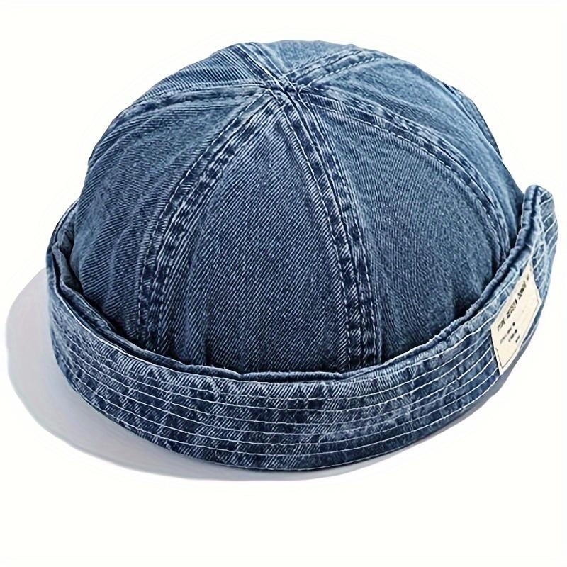 1pc Men's Wrinkle Free Light Denim Hat, Retro Washed and Distressed Craftsmanship, Casual and Versatile Outdoor Sunshade Hat