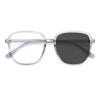 Women's Fashion Pochromic Glasses Ladies Square Frame Color Changing Myopia Glasses Unisex Near Sight Sunglasses