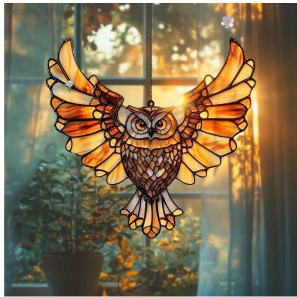 Christmas, Red Bird Light Catcher, Acrylic Pendant, Home, Outdoor, Garden, Courtyard, Hanging Decoration