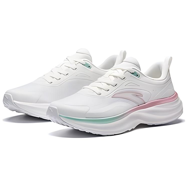 Anta Lightweight Versatile Comfortable Non-Slip Wear-Resistant Low-Top Casual Running Shoes Women sneaker White Pink Green 122445506-2