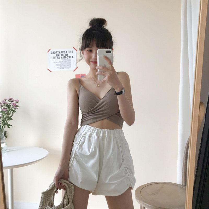 Tank Top Knit Halter Crop Tops Women Summer Camis Backless Cross Design Camisole Fashion Tube Female Sleeveless Cropped Vest