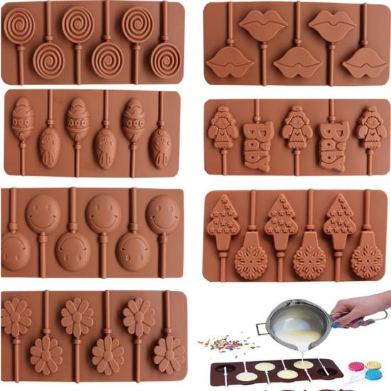 Lollipop Silicone Mold Chocolate Cake Fondant Cookie Mould DIY Baking Tools