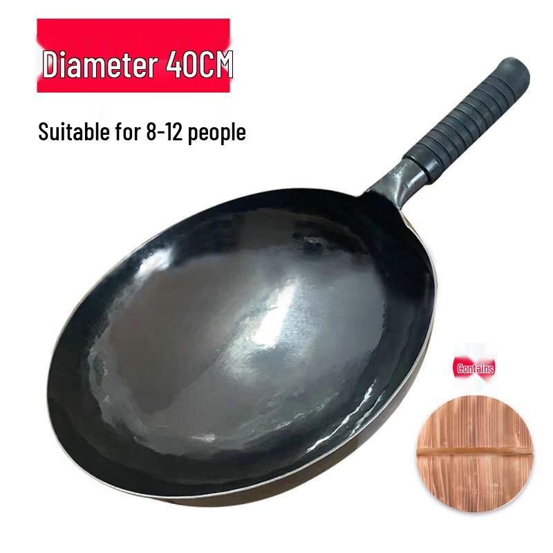 Hand-Forged Wrought Iron Non-Stick Wok