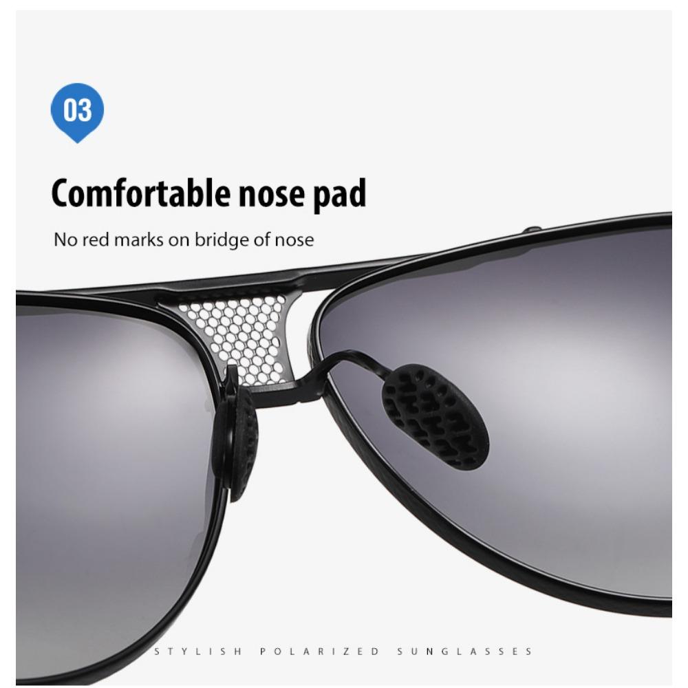 aoron Gradual Change Sunglasses Men's Colorful Two-color Large Frame Sunglasses Fashion Metal Sunglasses