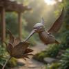 Exquisites Handmade Iron Bird Sculpture Iron Hummingbird Lawn Ornament for Porches Deck Or Backyard Accent