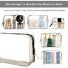 Ovenot 4 Pcs Clear Makeup Bags with Zipper, Makeup Cosmetic Bag for Women Men, Makeup Bag for Travel, Bathroom