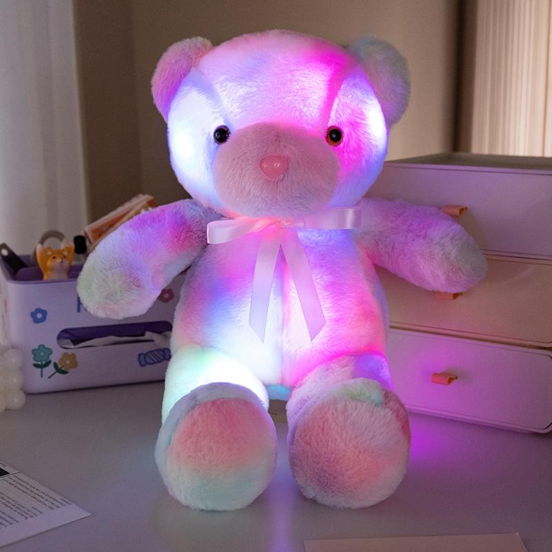 Colorful Glowing Bear Plush Toy Luminous Creative Light Up LED Teddy Bear Xmas Gift Kids Birthday Gift