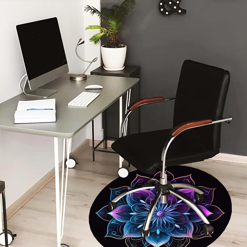 

1pc Office Carpet Chair Mats Lotus Mandala Design Perfect for Decorating Office Chairss, Or Bedrooms.YDT391 80cm by 80cm