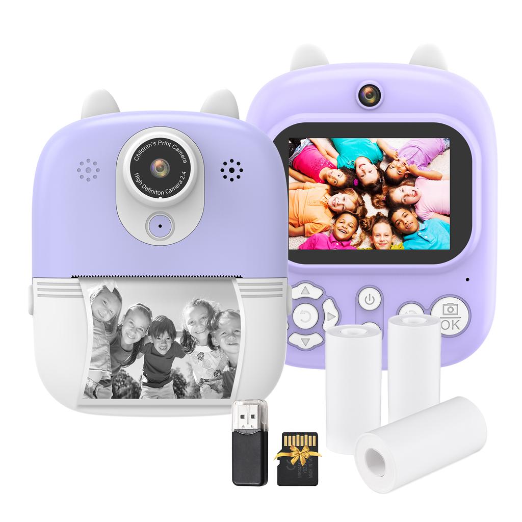 Sofortbildkamera für Kinder, Digitalkamera für Kinder, 1080P, digitale Videokamera, Doppelobjektiv, 2,4 Zoll, IPS