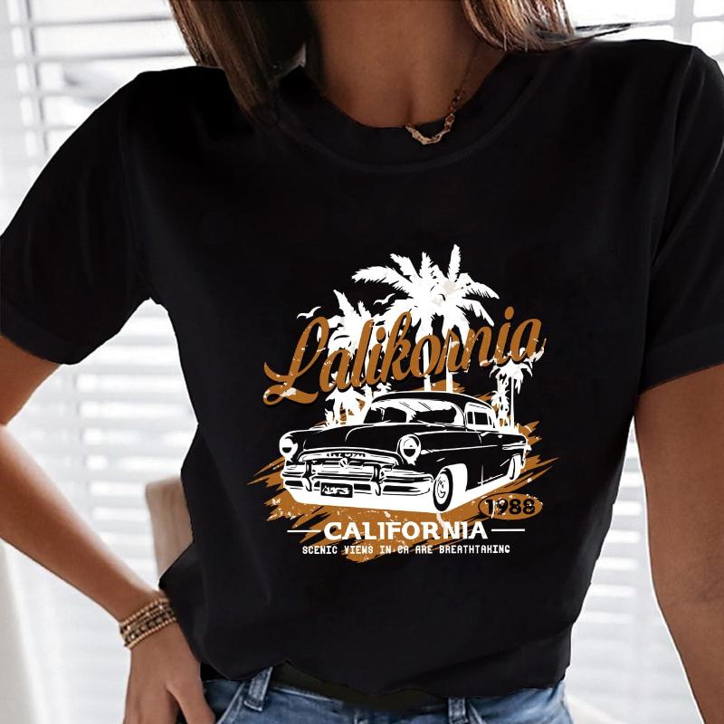 

Casual T-Shirt for Women, Soft Lightweight Material, Summer Errands & Beach XXL чорний