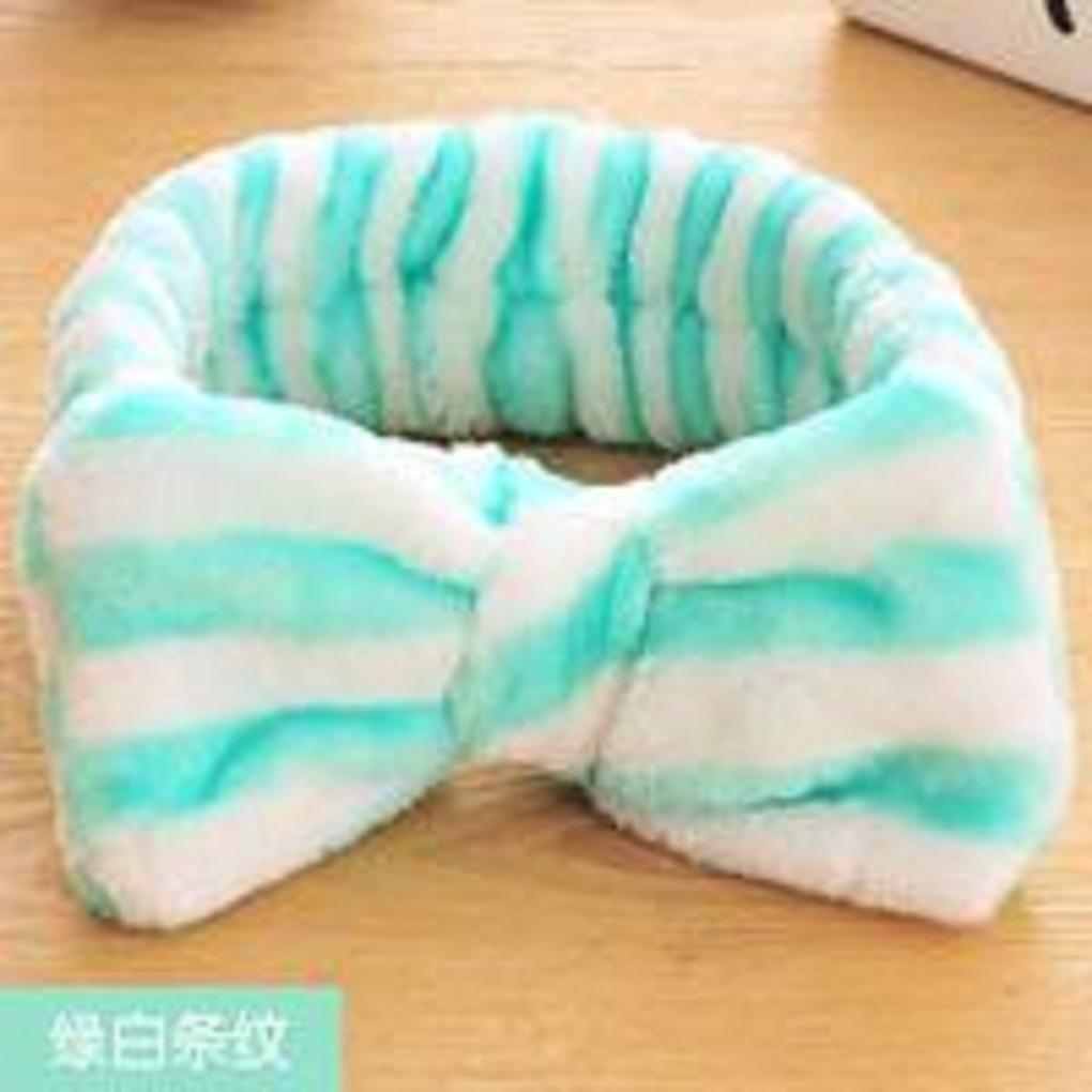 Women Bowknot Design Hairband Makeup Face Washing Hair Coral Velvet Hairband