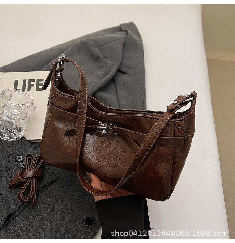 

2025 новая нишевая сумка-багет высокого класса для通勤, модный тренд, ретро-сумка-локомотив, сумка на одно плечо, сумка-мессенджер, женская сумка