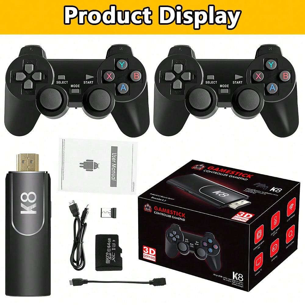 Игровая приставка K8 Retro 64 ГБ Классические ретро-игры Консоли HDMI Подключение к телевизору Два геймпада Игры для двух игроков чёрный