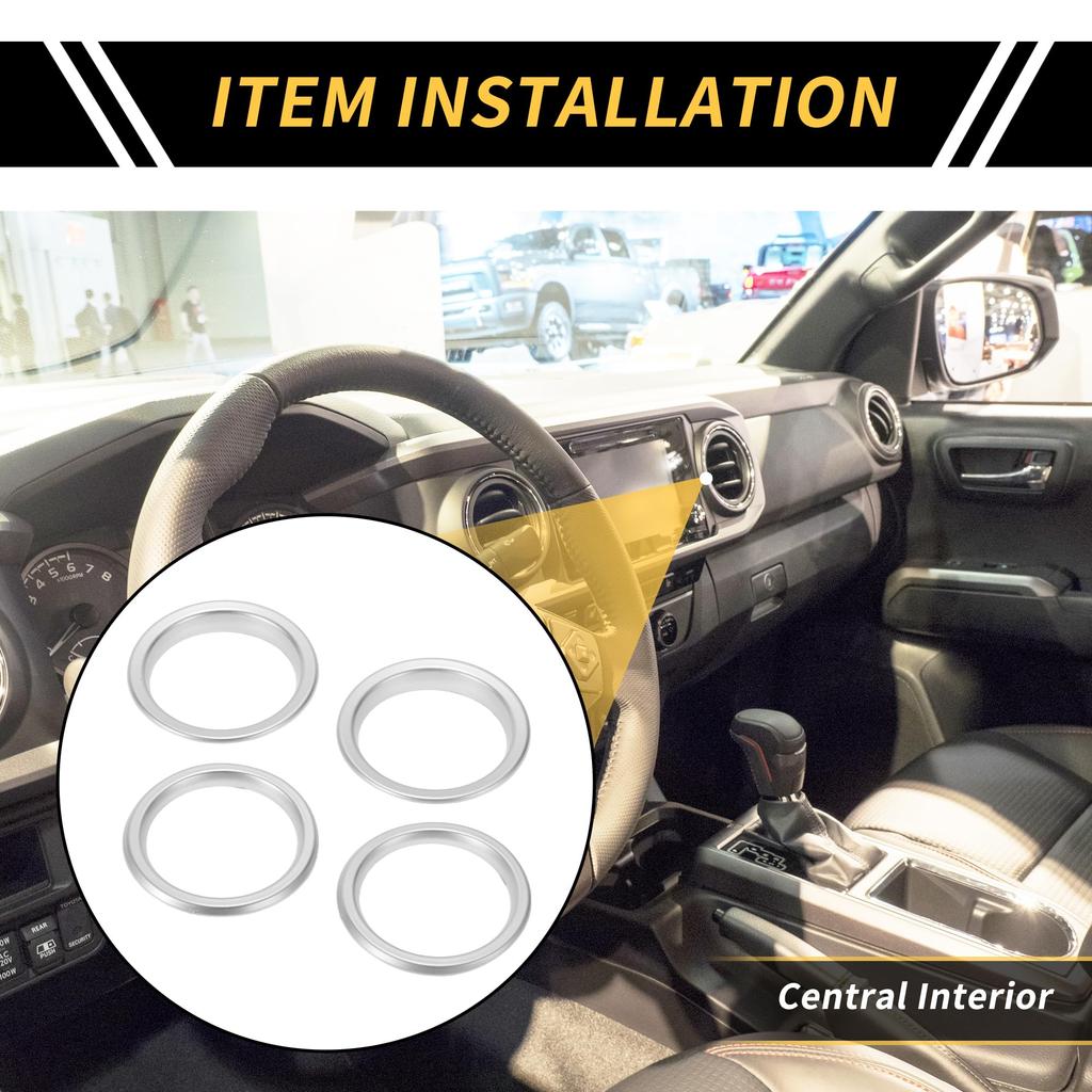 REPAIROCK Jeep 4pcs AC Vent Dashboard Decorative Rings for Wrangler JL JLU 2018-2020 Air