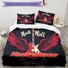 3PC Custom Name Rock 'n' Roll Wings Bedding Set Duvet Cover Closure Includes 1 Duvet Cover & 2 Pillowcases for Bedroom