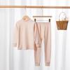 Children's long johns, pure cotton boys' thermal underwear set, medium collar girls' bottoming cotton sweater, youth pajamas