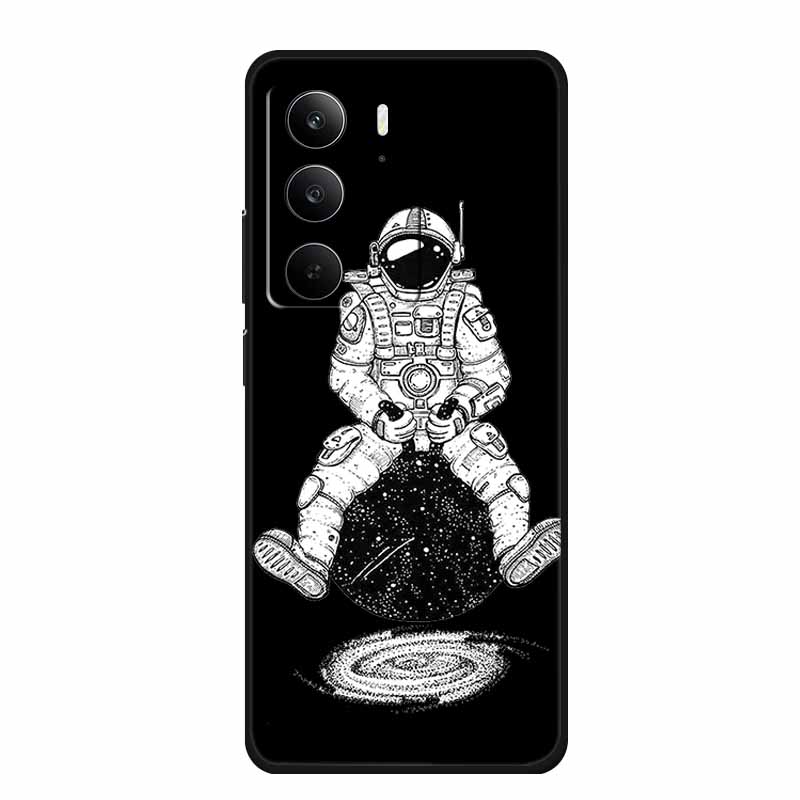 Black Silicone Case For Realme C71 Case C 71 Coque Cartoon Cat Soft Back Cover For Realme C71 Phone Cases RealmeC71 Funda Shell