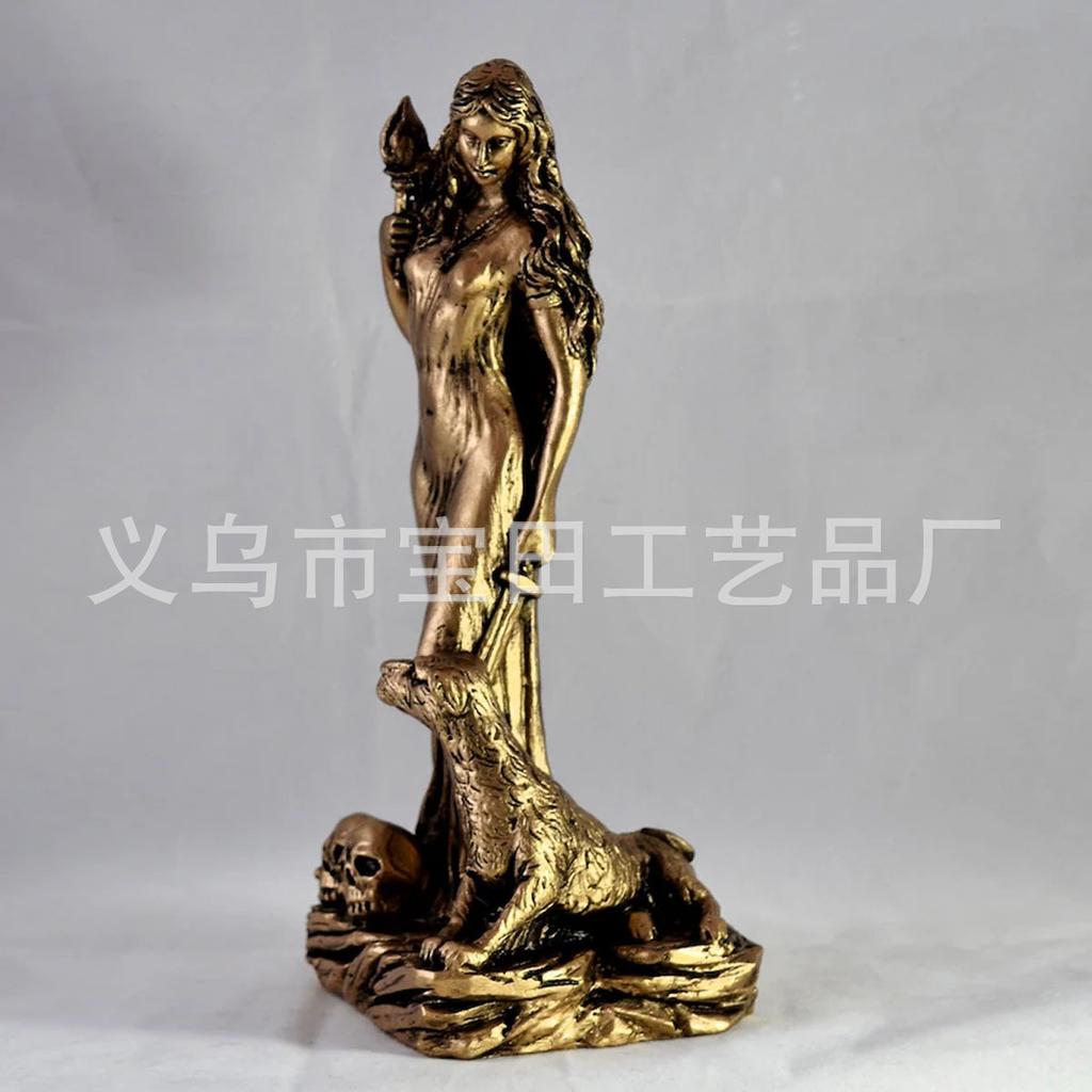Golden Magic Witch Muse Kat God Pagan Altar Statue Ornament Decoration Home Sculpture Ornament
