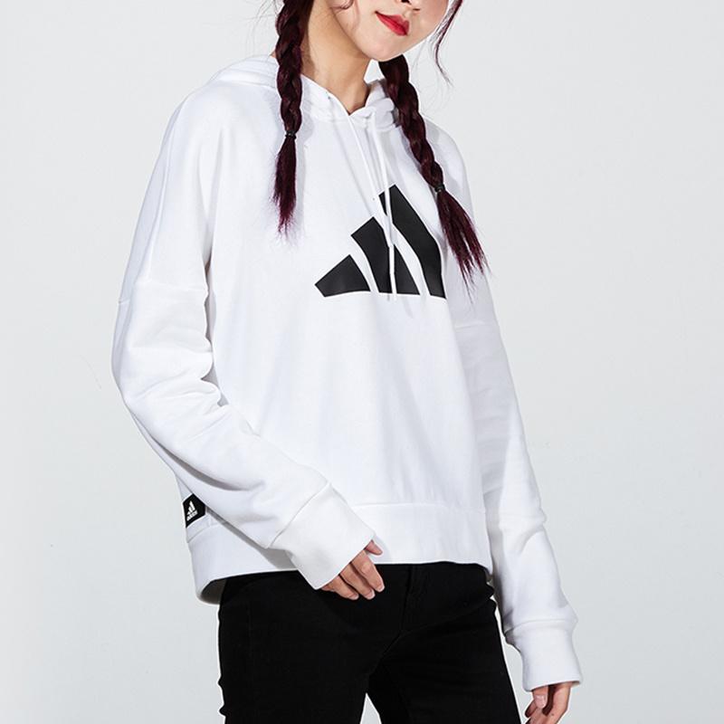 Adidas Dámská mikina s kapucí s velkým logem bílá H57346