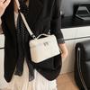 Textured lunch box bag messenger small bag handbag trendy women's bag high-end commuter messenger bag women