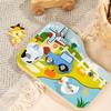Wooden Farm Transportation Screw Toy, 3D Puzzle Metal Screw Tool, Color and Shape Recognition, Hand Eye Coordination Training,Educational Teaching Toy