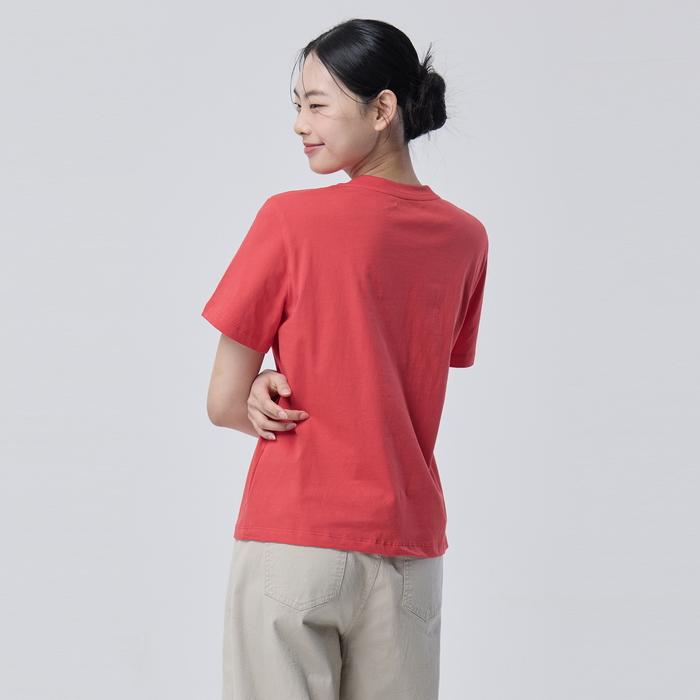 Benetong Lettering Print Cotton Short Sleeve T-Shirt_Batsf7631Rd
