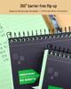 Kaisa Steno Pad: A5 Speed Writing Notebook with Green Inner Pages, 80 Sheets, Symmetrical Columns, Easy-Tear, Wide Line Spacing.