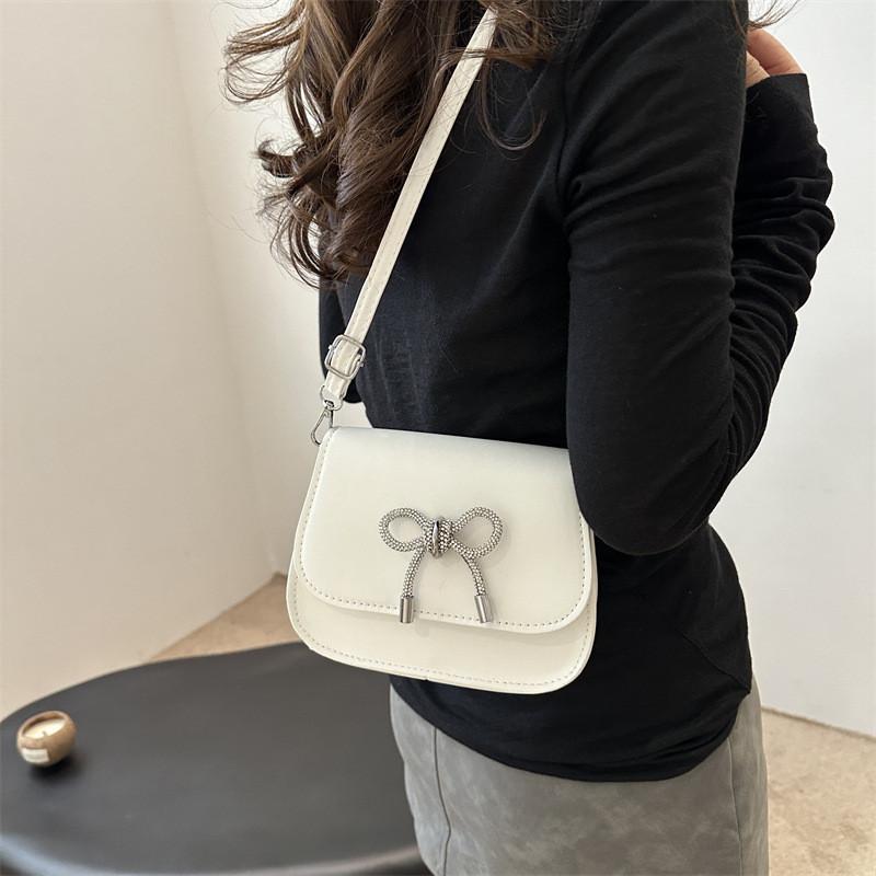 Chic French-inspired Pu Leather Crossbody Bag For Women Stylish Summer 2024 Shoulder Bag With Bowknot