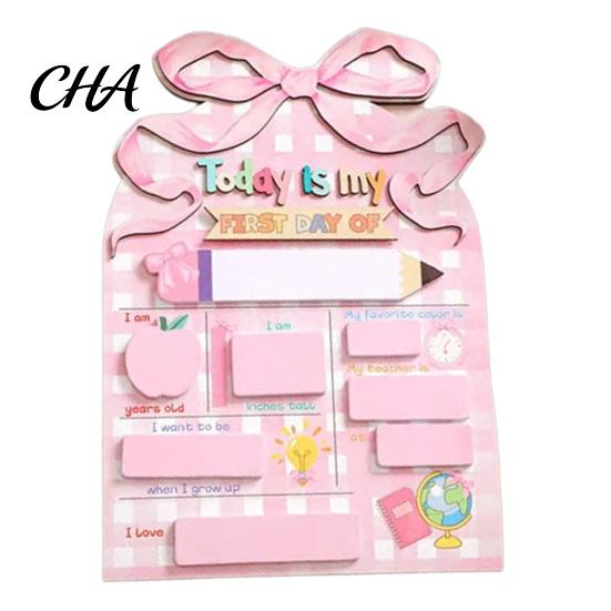 Reusable Menu Board First Day of School Sign, Wooden Chalkboard Sign for Kids, Back Message Center to Decorations Supplies Kindergarten Preschool and