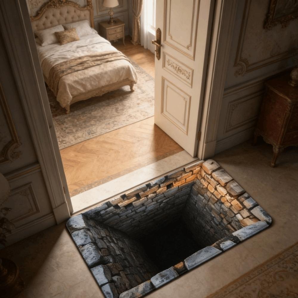 3D Flat Optical Illusion Doormat Non-slip Bedroom Door Rug Creativity Bathroom Carpet  Home Decor