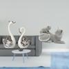 Porcelain Swan Cat Sculpture Figurine Collection Animal Statue Ornament Art Crafts Decorative