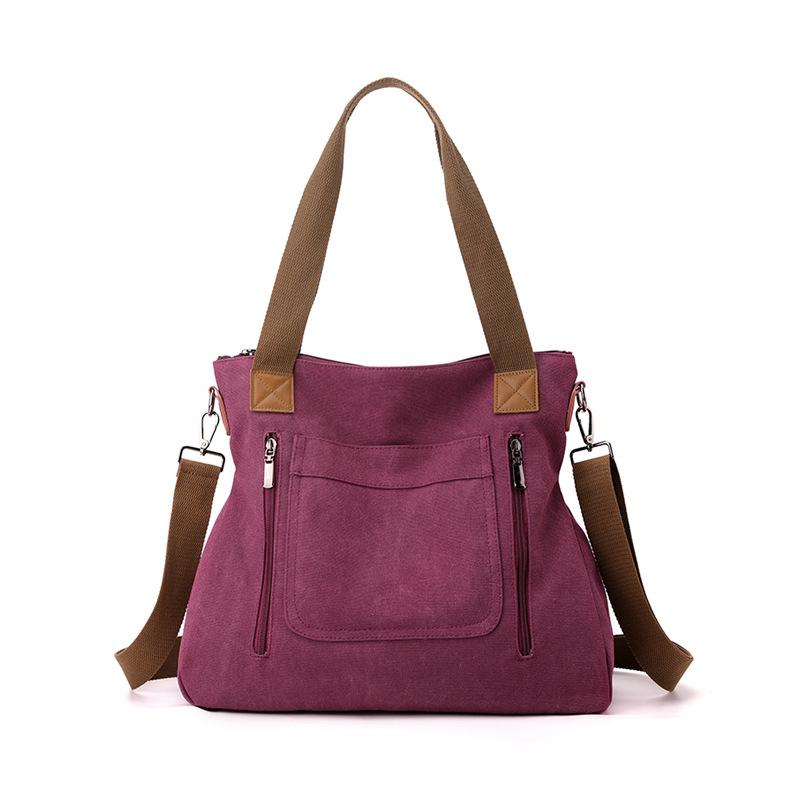 

Холщовая женская сумка Ручная сумка Корейская мода Сумка через плечо Женская сумка большой вместимости Ручная сумка Женская сумка через плечо фиолетовый