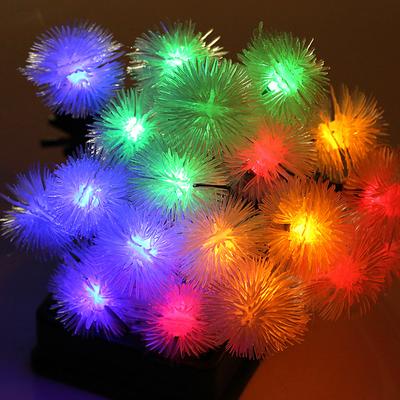 100LED Hair Ball Solar String Lights Outdoor Wodoodporna dekoracja świąteczna Światła String Lights Kolor na wesele wakacje